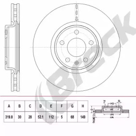 Тормозной диск BRECK BR 414 VH100